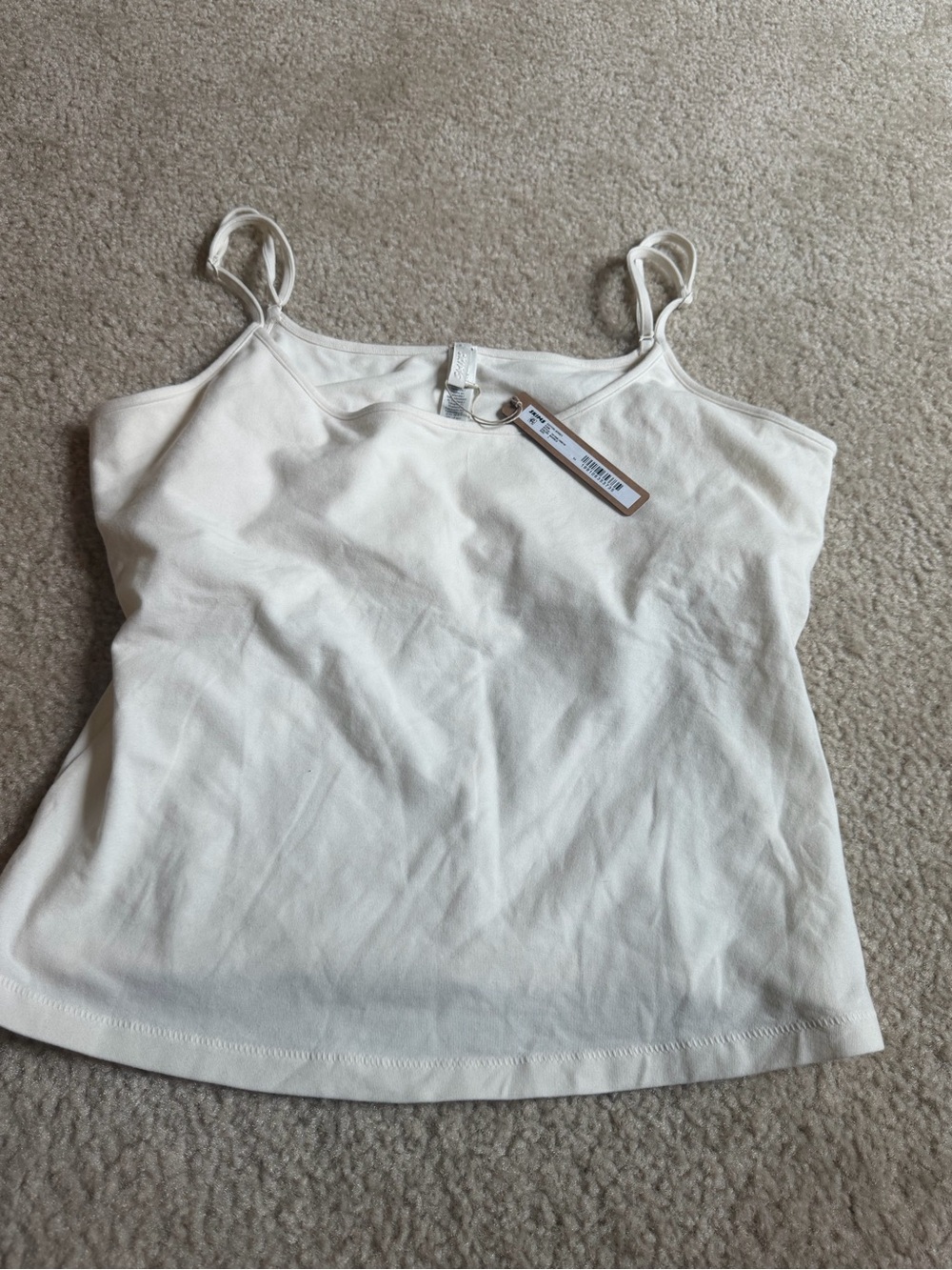 SKIMS Cotton Jersey Cami Tank Top Marble Cream Large NWT
